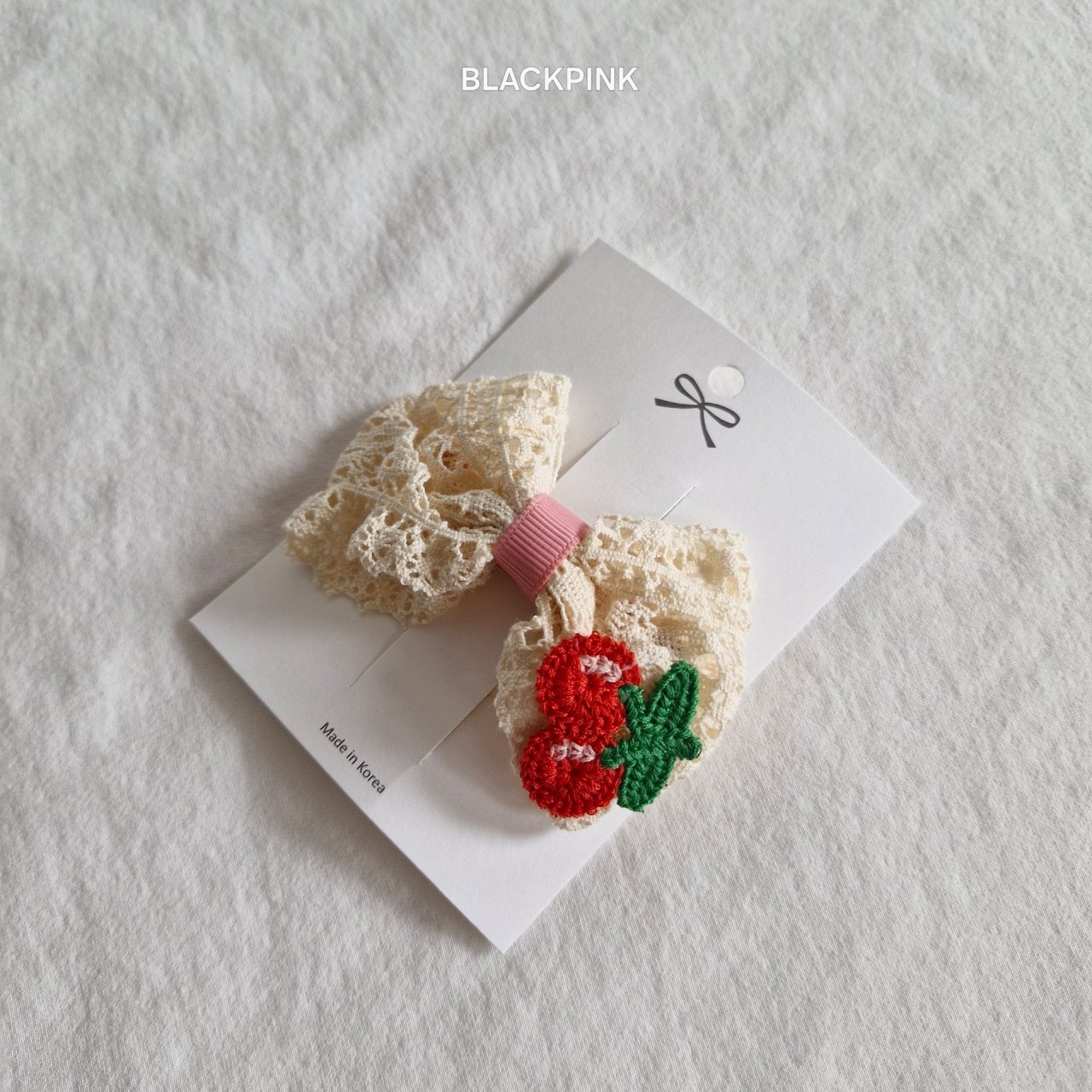 [BLACKPINK] Accessory) Cherry Patch Hair Clip / [블랙핑크] 악세)체리패치집게핀