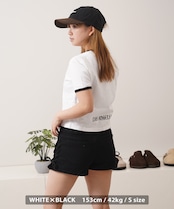 ◆ハート刺繍 リンガーネックTシャツ◆ng-55215
