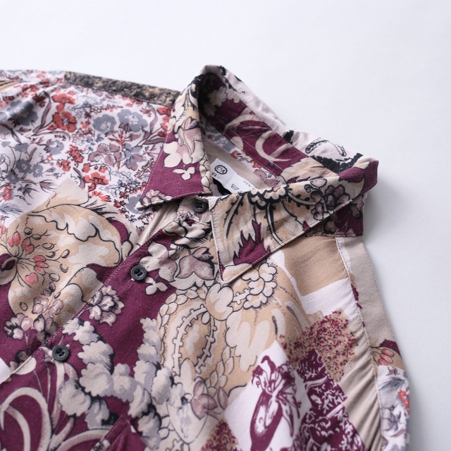 flower art pattern loose rayon shirt