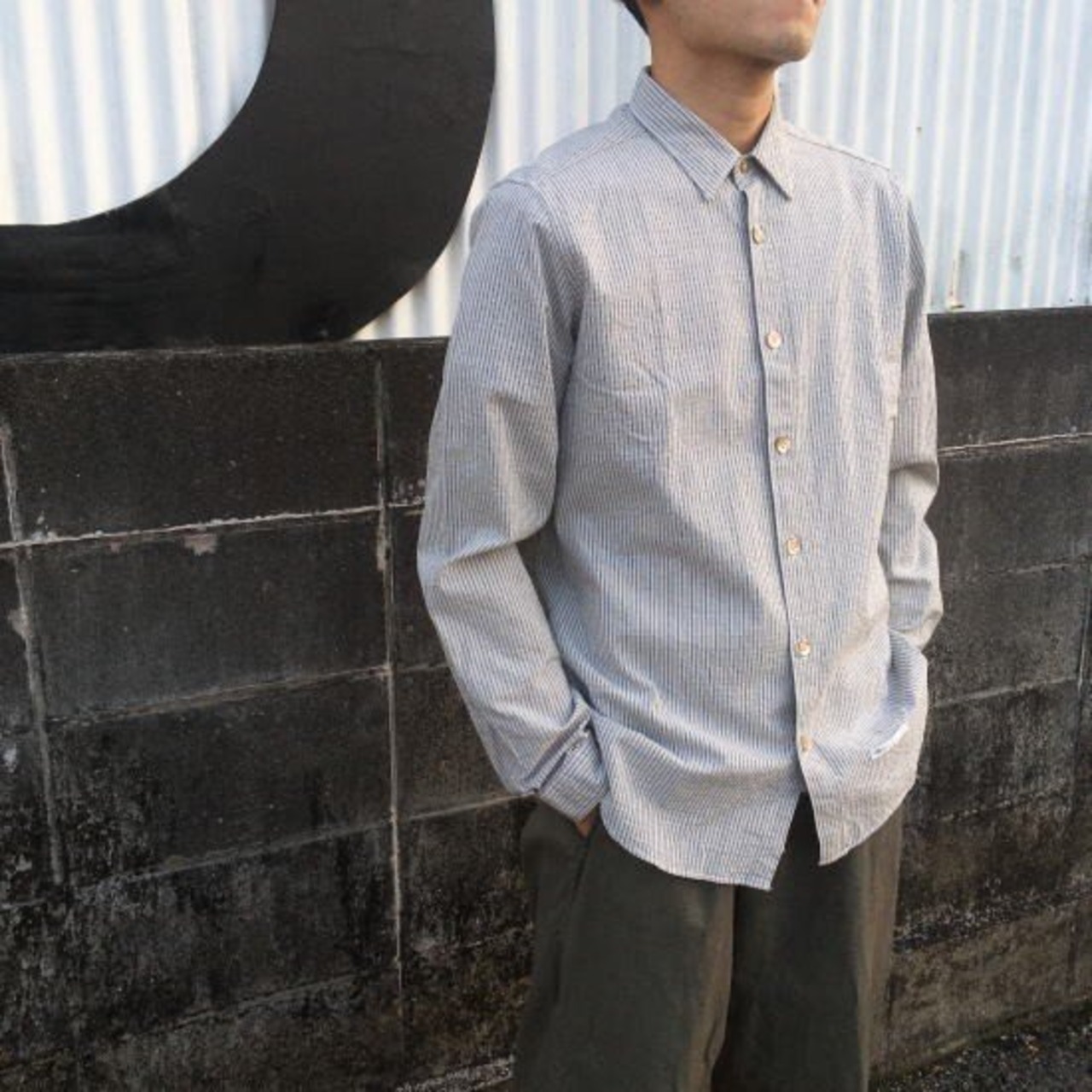 DNL Italy　スリムフィットシャツ　グレー 【SALE】