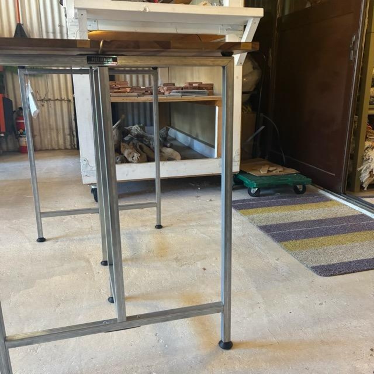 Exhibition Table Legs 2pcs　エキジビジョンテーブルレッグ　2点セット　テー ブル脚　折り畳み　マルシェ　アウトドア　シルバー　スチール　