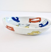 村田菜穂美作　楕円中ボウル  アニマルくるま [ 2104130001208 ]