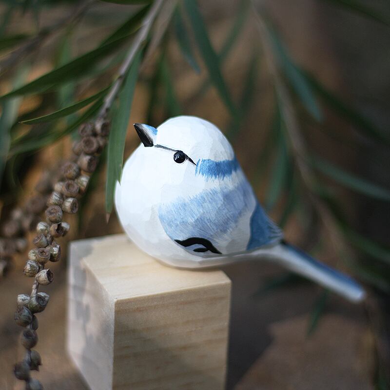 木製の鳥の彫刻 3点セット 20％オフのお得なセット | Saezuri
