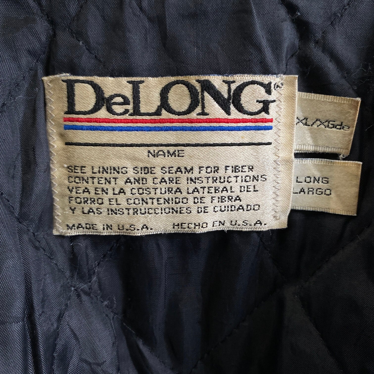 90年代 USA製 DeLONG デロング 無地 袖切替 ウールスタジャン メンズXL