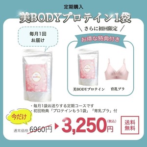【定期購入】バストアップ プロテイン１袋(初回限定1袋分と育乳ブラがついてくる！)