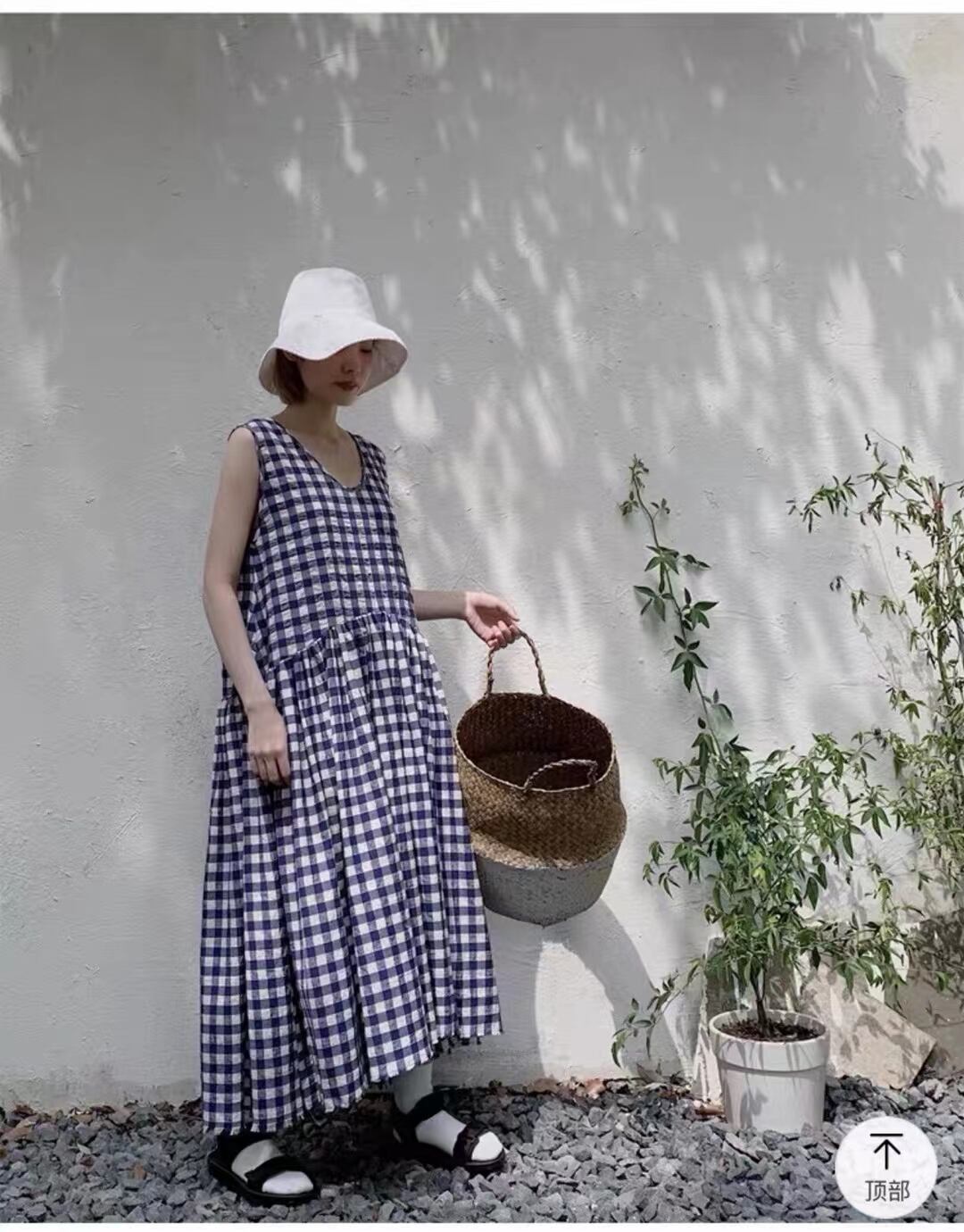 ギンガムチェックタンクワンピース　AJ22008-9910