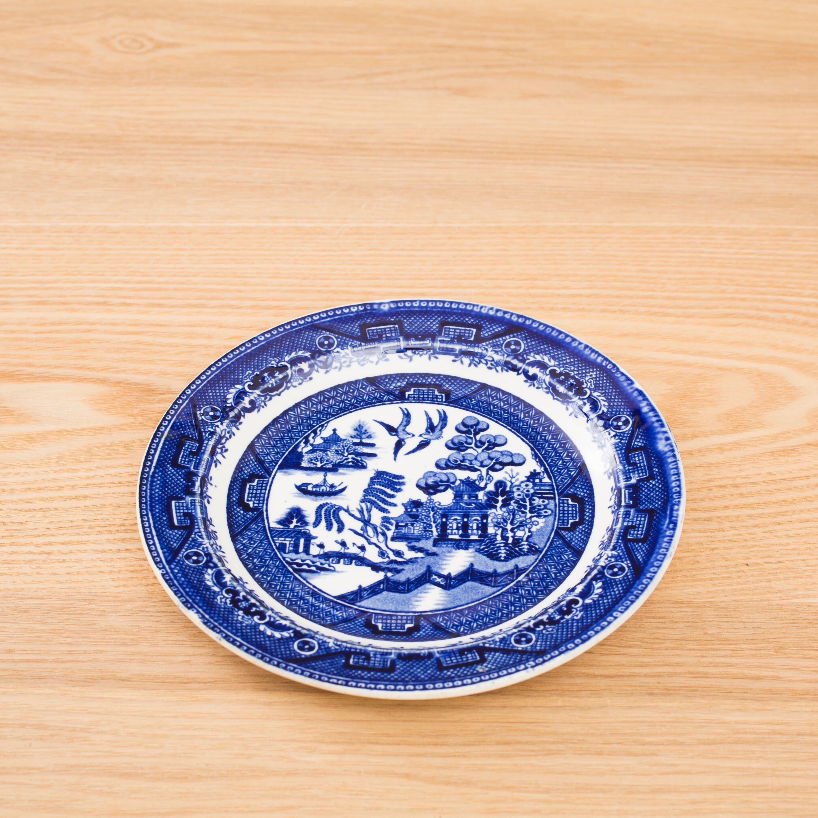 petrus regout willow ケーキ皿 ブルーウィロー ウィローパターン 東洋