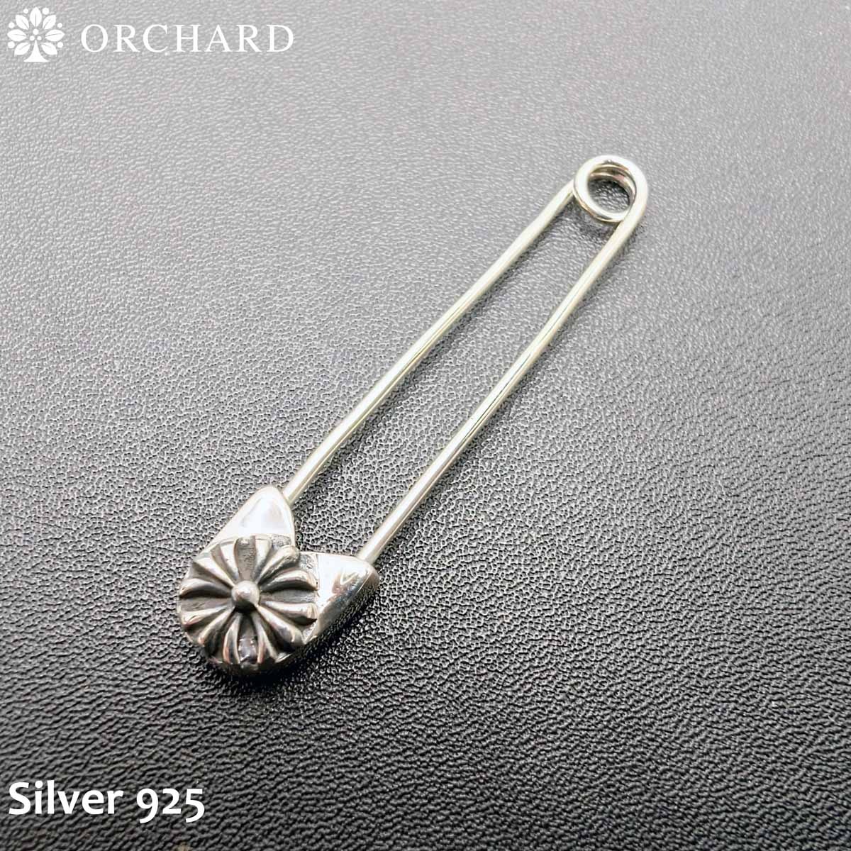 シルバー925 クロスデザイン 安全ピン ピアス 大サイズ メンズ 