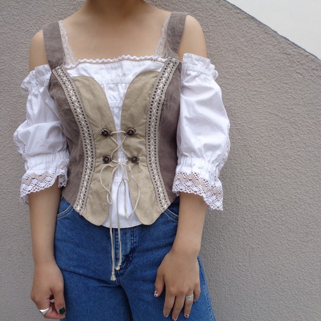 LANDHAUS” tyrol bustier blouse ／“ランドハウス” チロルビスチェ 
