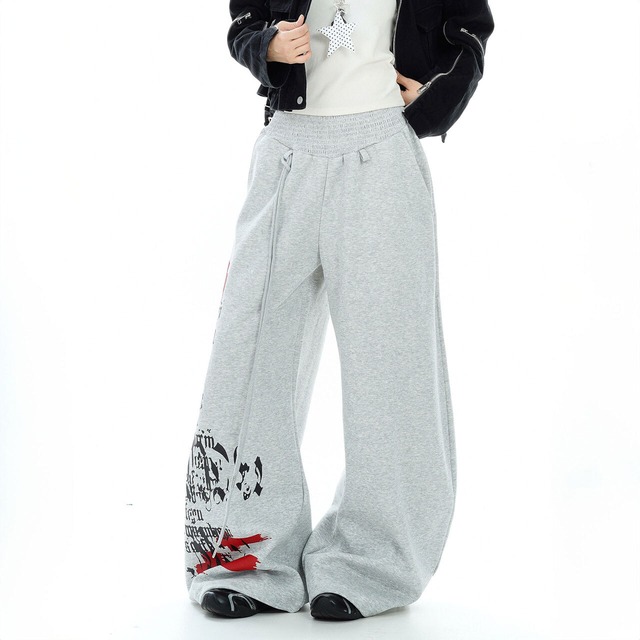 ゴシックレタリングペイントグラフィックパンツ 2col   R02860