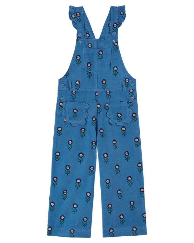 【Emile et Ida】Blue daisy velvet overalls