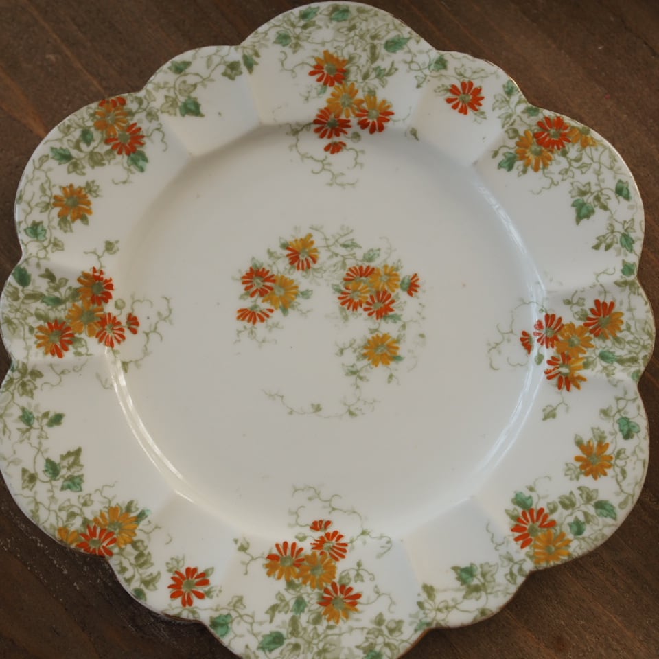 英国Shelley（シェリー） オレンジ・デイジー柄 トリオB カップ