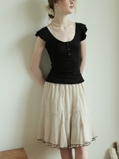 Ondine Contrast Layered Skirt F0699