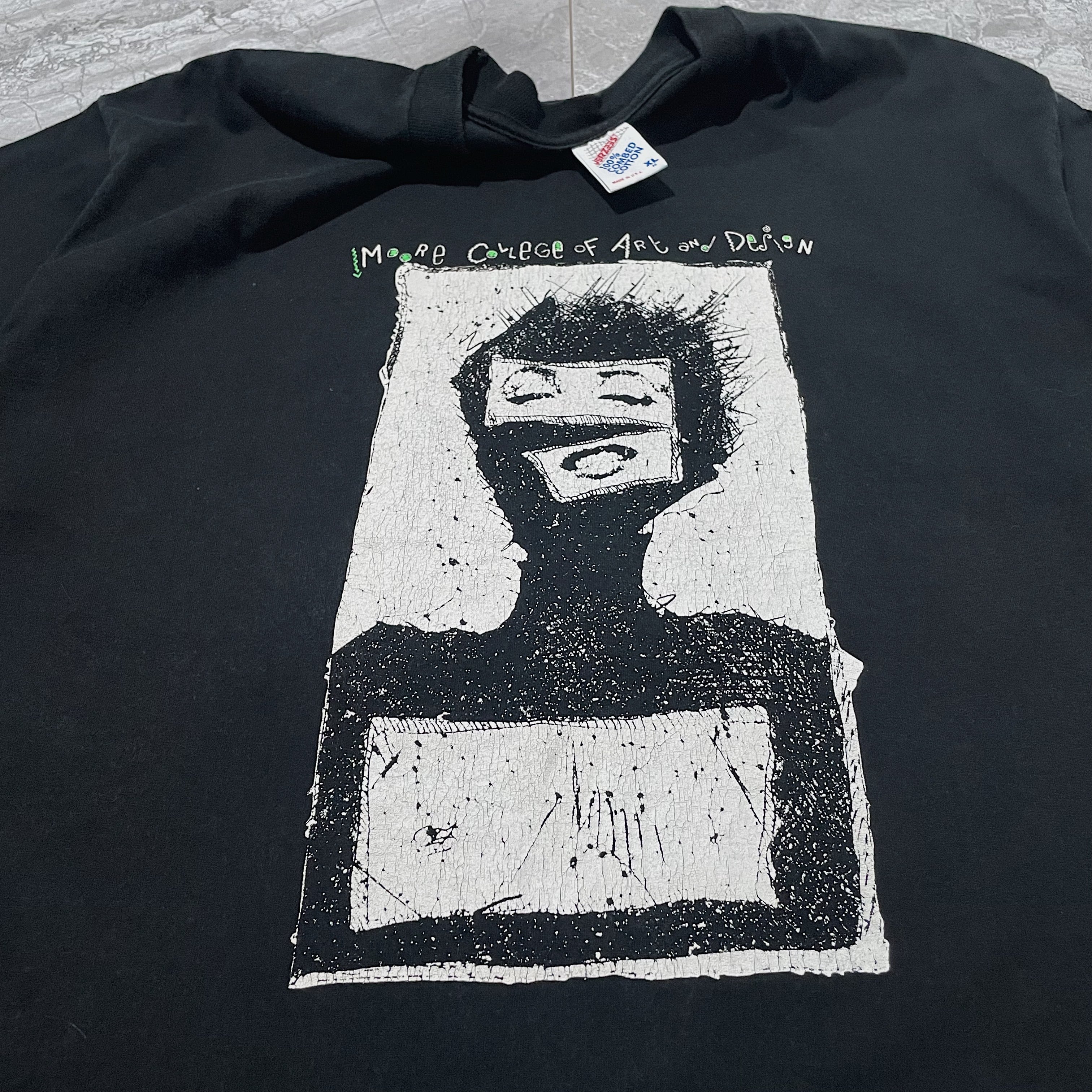 90s 切り裂きモンロー “次が無い系の最高アートTee(USA製ジャージーズのXL)”