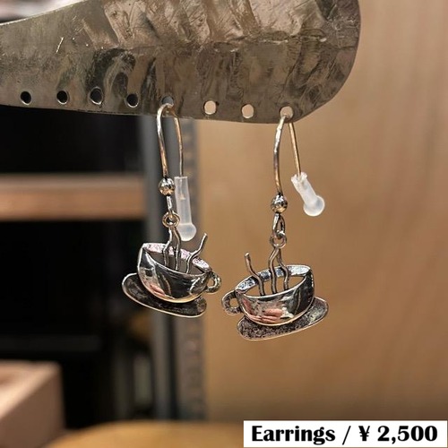 TOPANGA Jewelry TeaCup Earrings, Silver Plated, Teacup Earrings, Gift, Jewelry, Tea, Earrings　