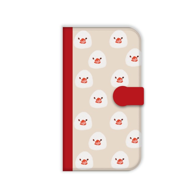 白文鳥 手帳型スマホケース