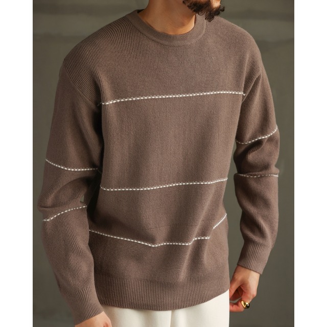 アメリカン ウール混ボーダー柄ニット 2色　S2244