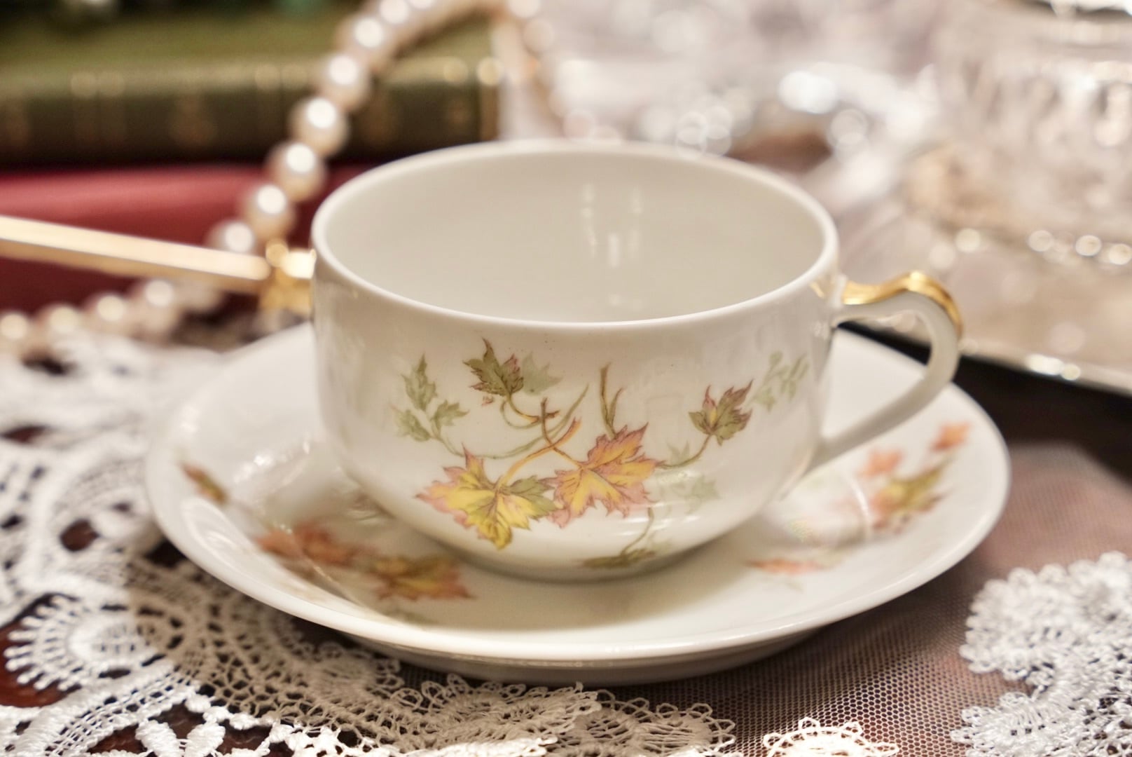【Haviland】アビランド リモージュ メープルリーフ ティーカップ&ソーサー アンティーク