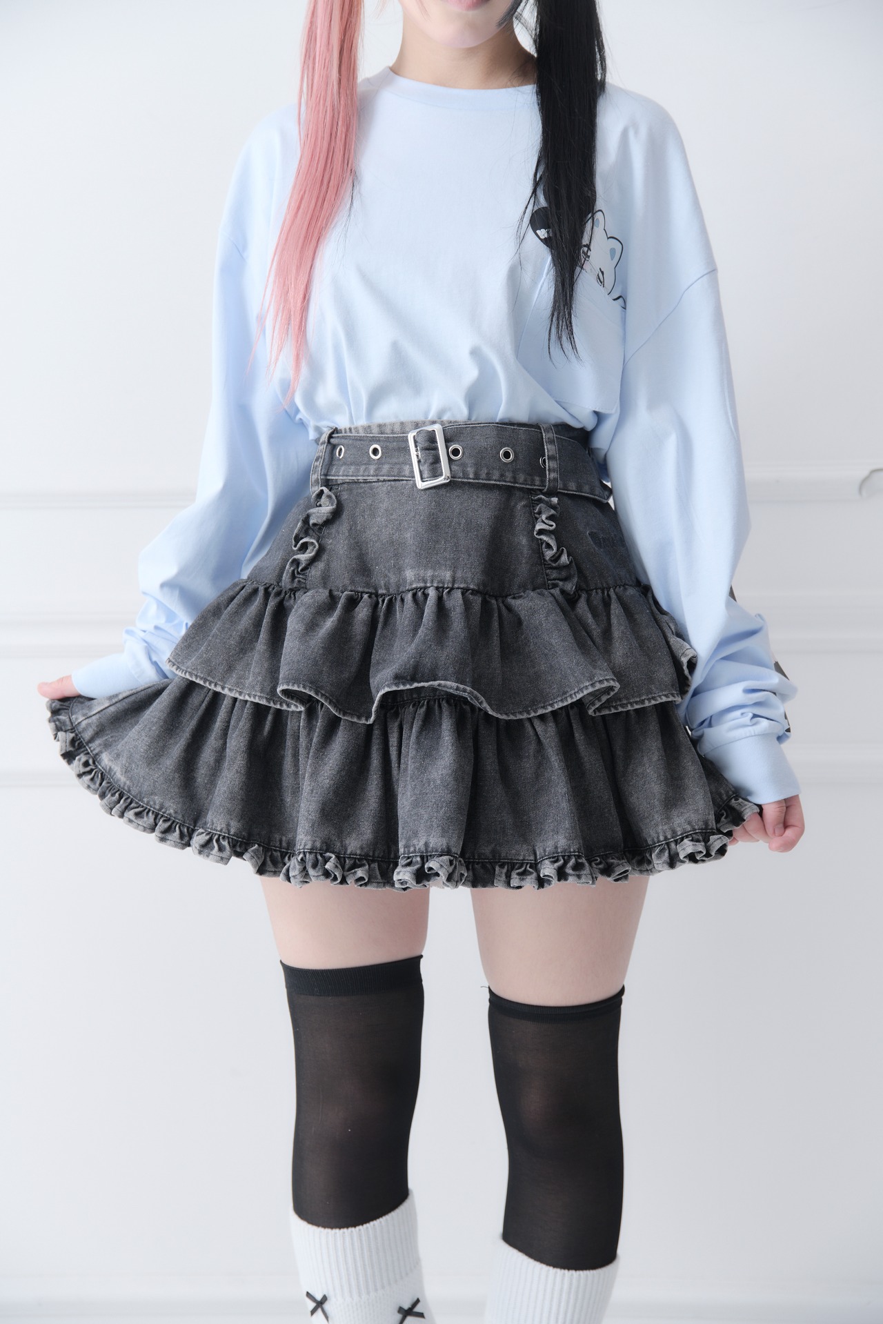 ケミカルデニムミニスカート