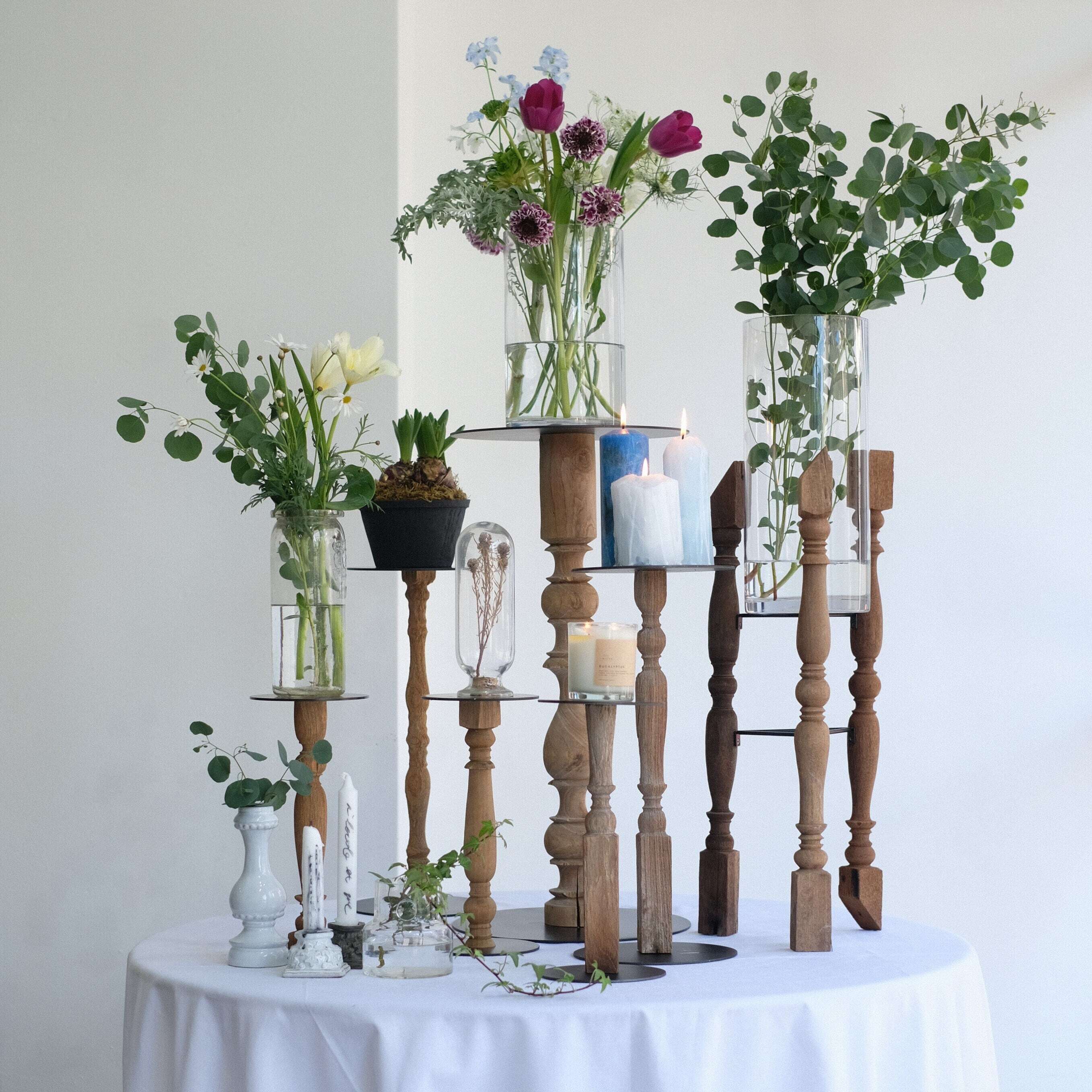 VONA wooden spindle FLOWER VASE | a gleam
