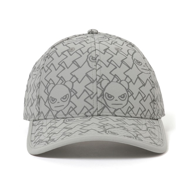 【HIPANDA ハイパンダ】男女兼用 リフレクタープリント キャップ 帽子 UNISEX LINE PATTERN REFLECTIVE MATERIAL CAP / WHITE・BLACK・BLUE