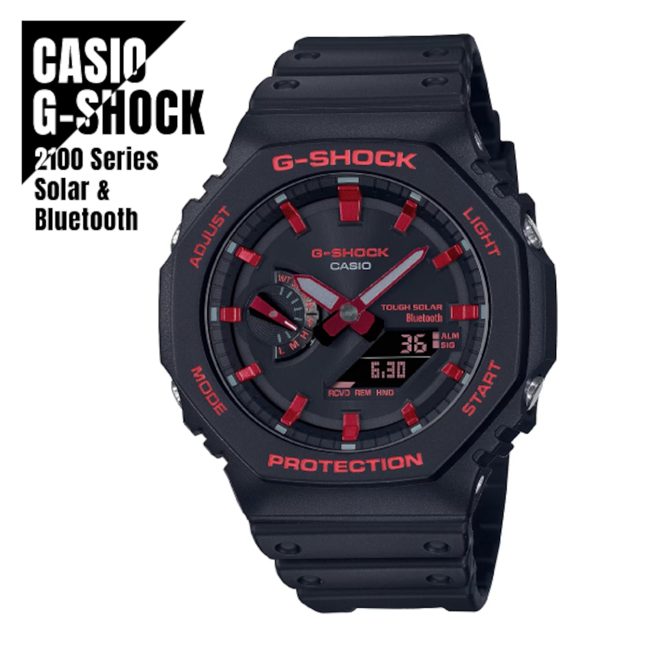 【即納】CASIO カシオ G-SHOCK Gショック タフソーラー モバイルリンク ブラック＆レッド GA-B2100BNR-1A 腕時計 メンズ