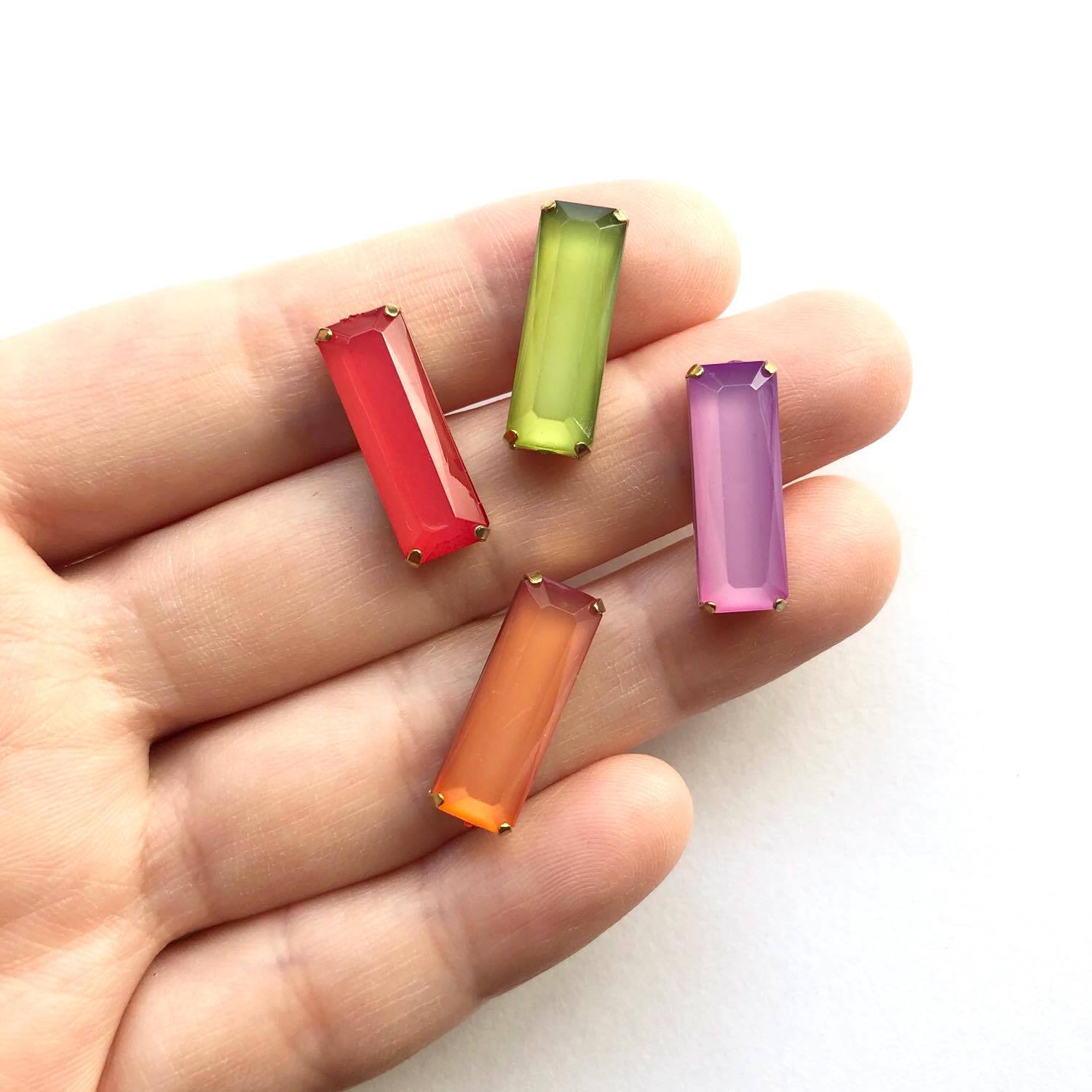 再入荷〉宝石風長方形カボション（20mm） | Dua-アクセサリーパーツ