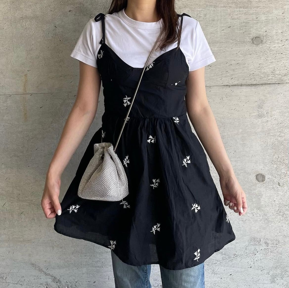 4size / ホワイトフラワーキャミビスチェ