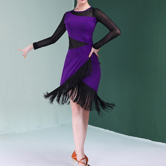 エレガントフリンジ ラテンダンスワンピース ds0445