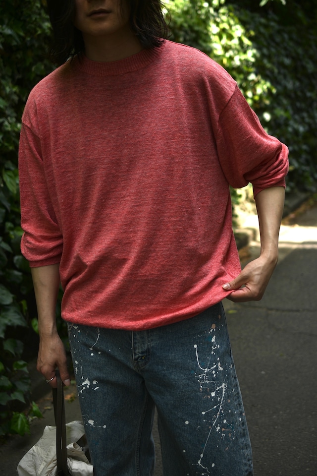 HERILL / Linen deadstock Sweater (Red)