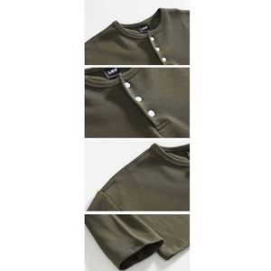 ヘンリーネックボタンロングTシャツ　MT0080062