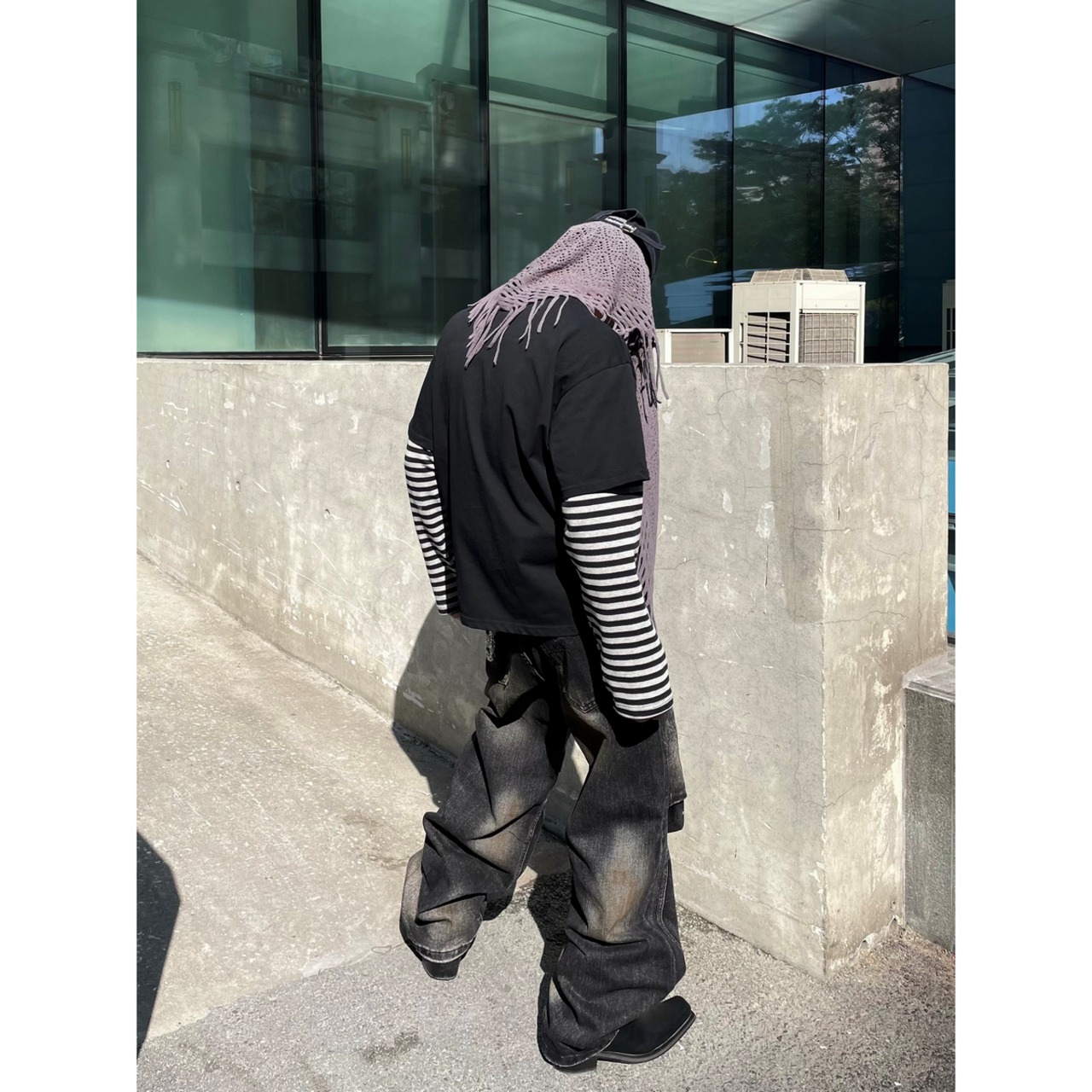 ストリート バンドプリント ロングTシャツ T1632