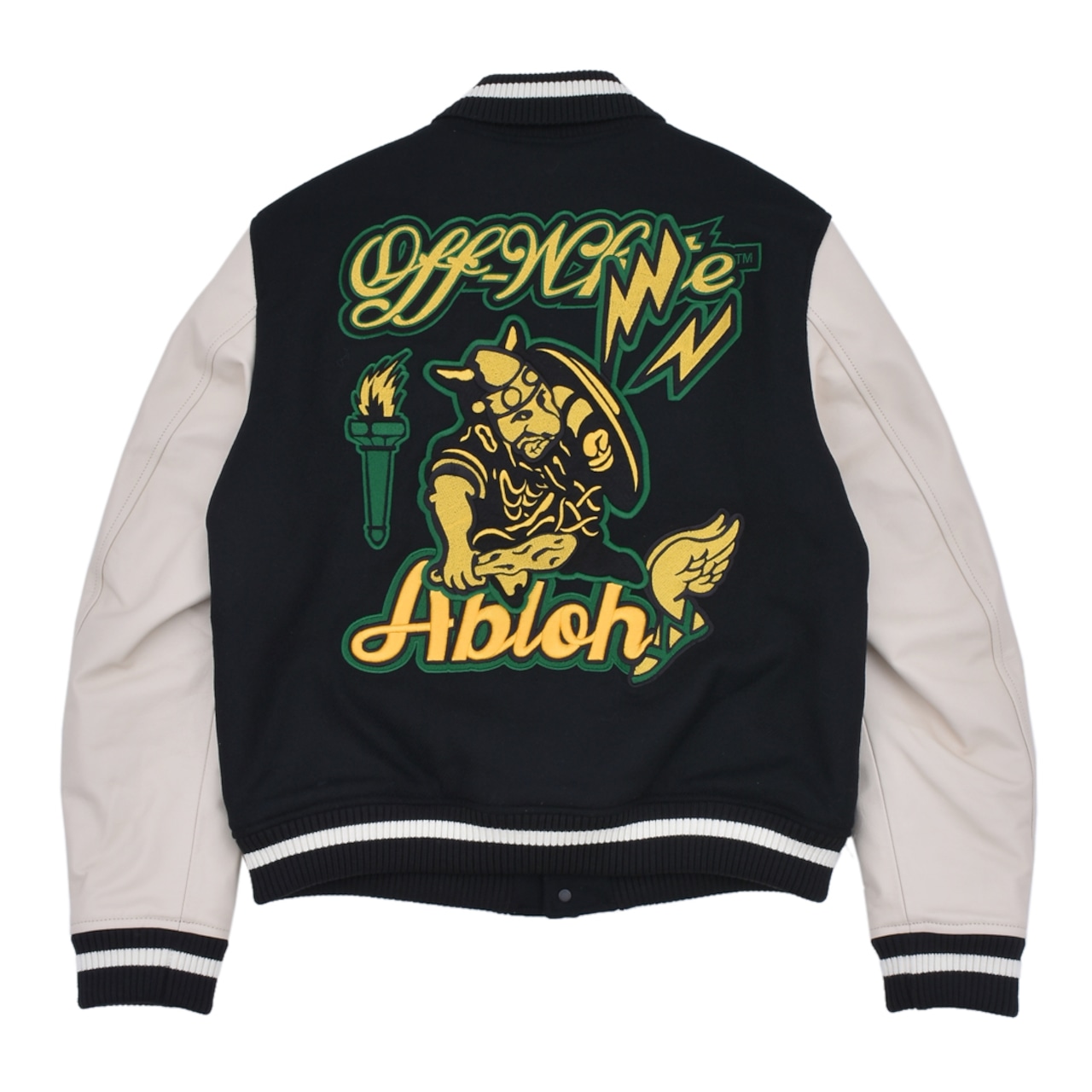 【OFF WHITE】GRAPHICS LEATHER VARSITY(BLACK/YELLOW) - 2