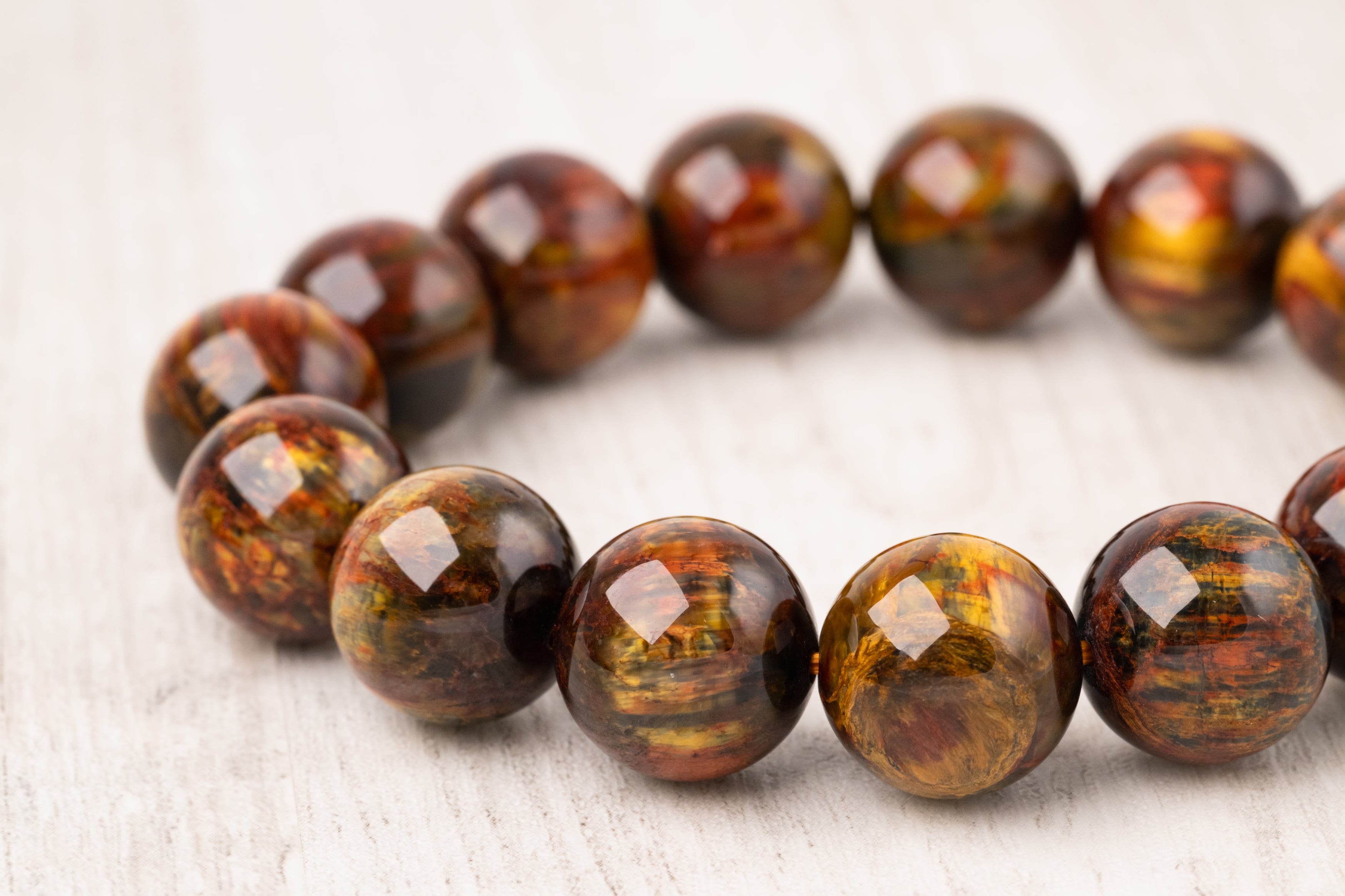 ◇一点物◇ ゴールデンレッドピーターサイト ブレスレット 14.5mm