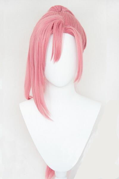 コスプレ耐熱ウィッグ ピンク ポニーテール バンス付き キャラクター