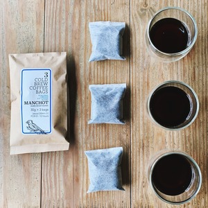 3 COLD BREW COFFEE BAGS  "MANCHOT" dark roast blend