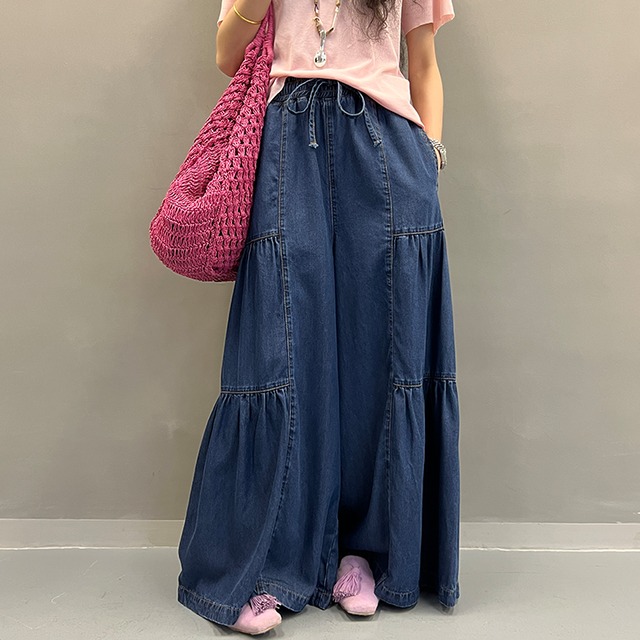 ダブルギャザーワイドパンツ[BO0858]