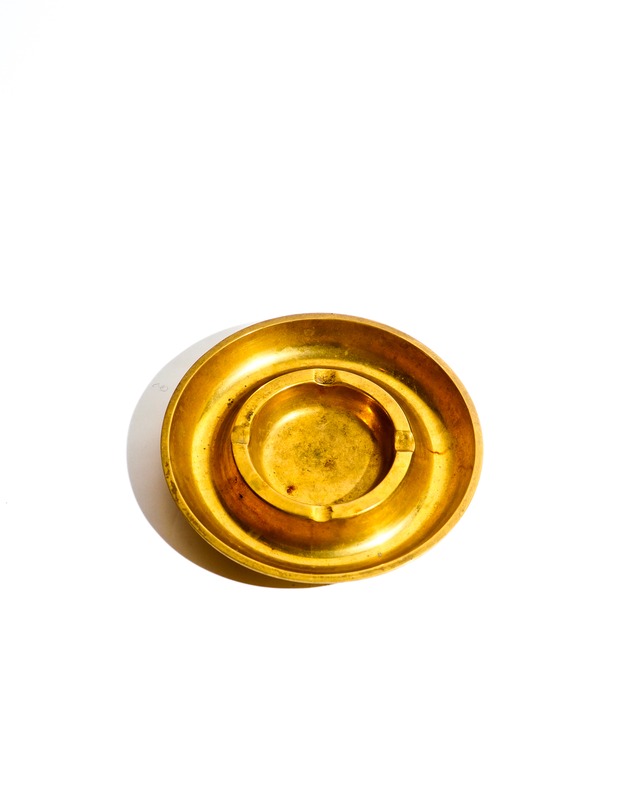 70s Italian-made double-walled brass ashtray