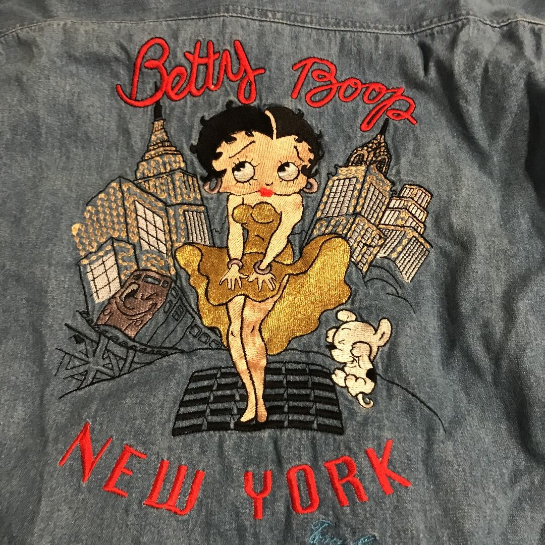 TOO CUTE Betty BOOP MADE IN USA デニムシャツ M d1fd36b52e72428cbb30ccd2a06033