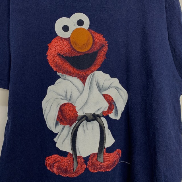 90s USA製 セサミストリート エルモ キャラクターTシャツ 陰陽 L