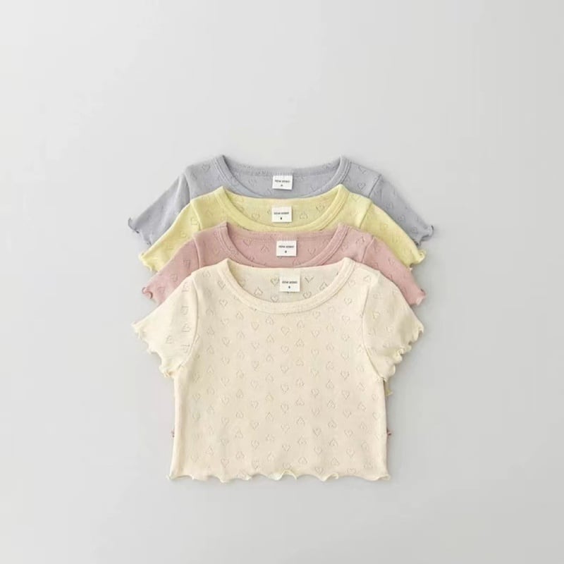 【BABY&KID】夏新作 無地フレア半袖tシャツ