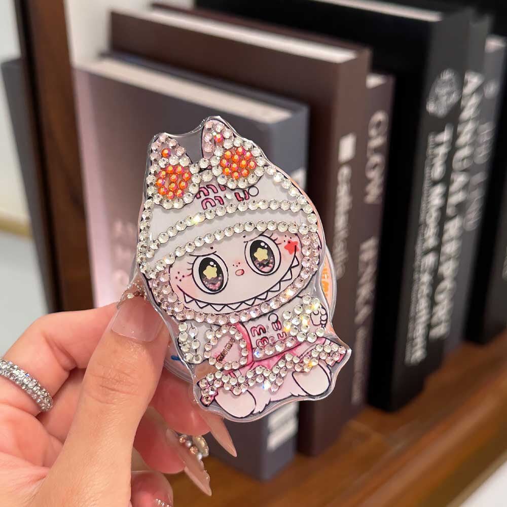 MagSafe対応!GD×LABUBU ラインストーン付きエアークッションホルダー 強力吸着 安定感抜群 かわいいスマホスタンド