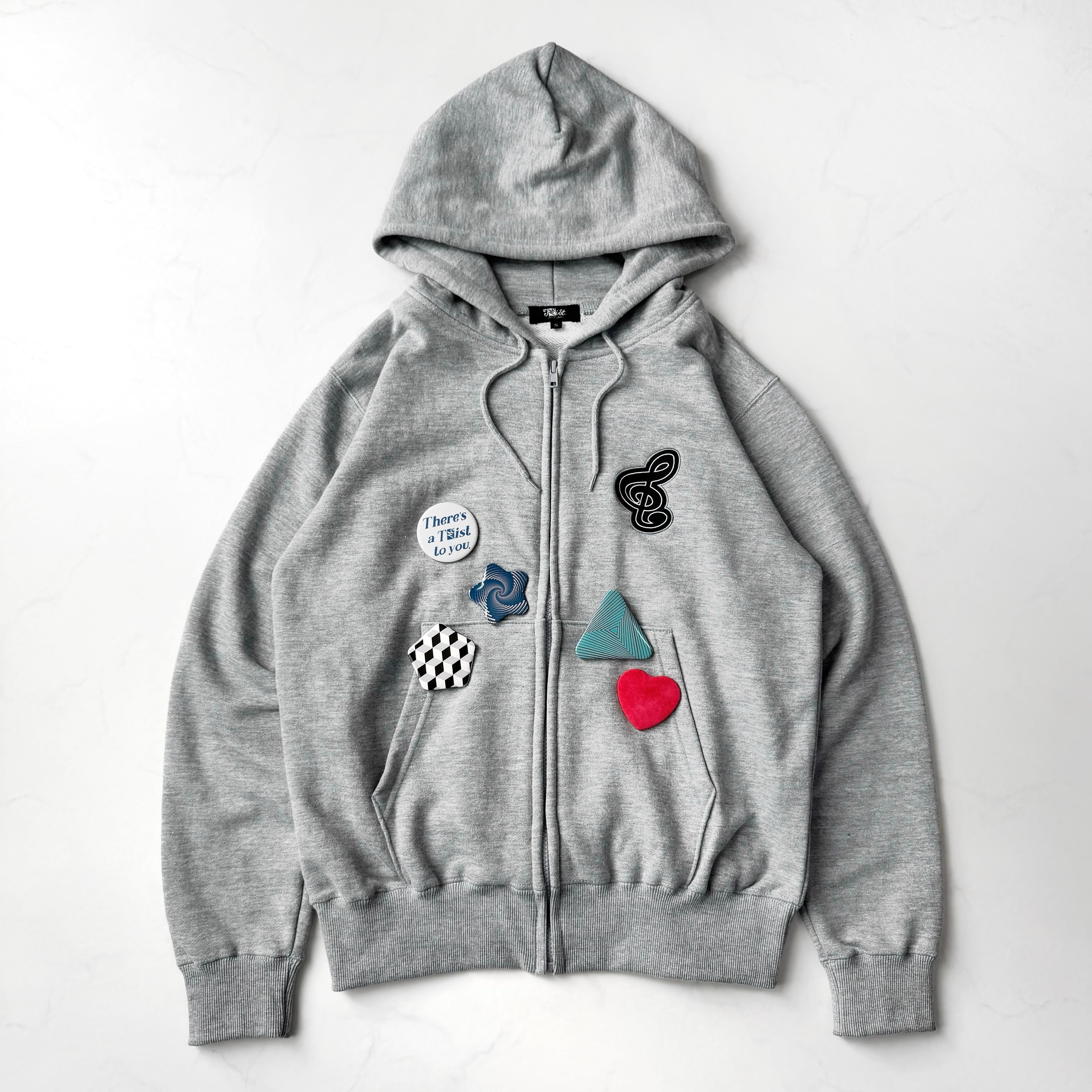 TΣist Multi Badge Zip Hoodie / gray | Pay ID