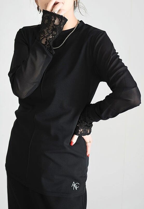 ANIECA 】Crew Neck Sheer Tops | valance 福井｜レディース セレクト