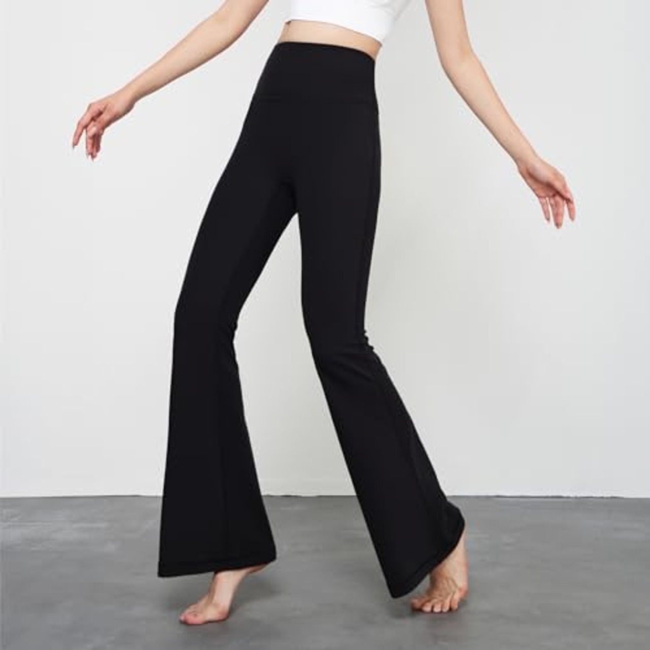 [IRCOLVE] フレアパンツ レディース バレエ ヨガウェア ヨガ ジャズパンツ ロング ヨガパンツ レギンス 夏 スウェット スキニー（ブラック，m）
