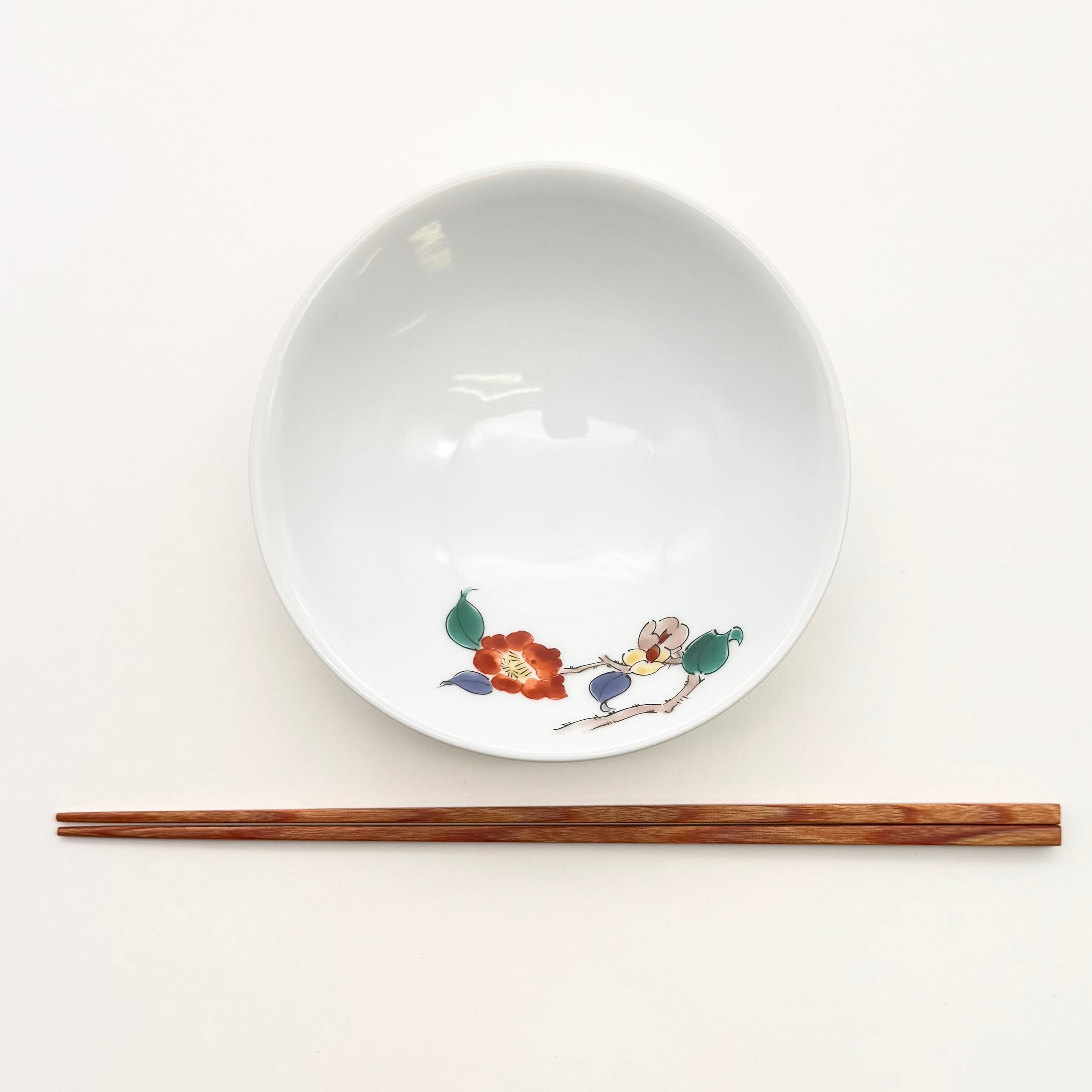 有田焼香合 椿 手描き SALE】錦椿絵 4寸鉢 (アウトレット) T2 | 24to3［西富陶磁器オンライン