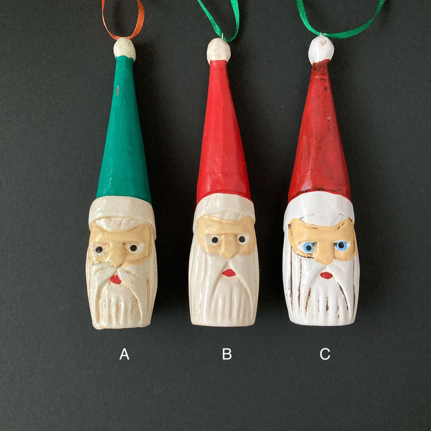 新色追加〉オーナメント 長帽子サンタの顔 | Dua-アクセサリーパーツ