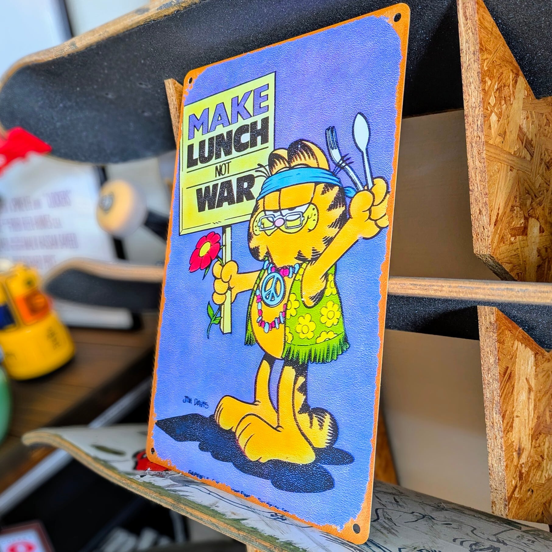 ♧ 再入荷！送料無料！ちょうどいいブリキ看板【 Garfield