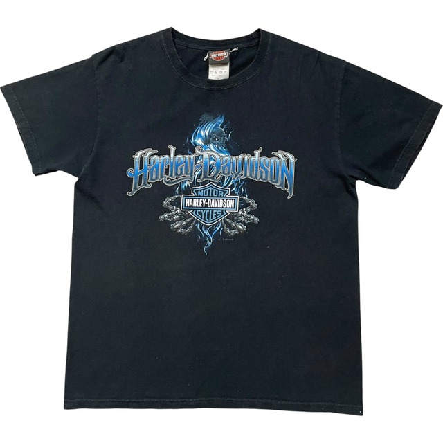 《L》 Harley-Davidson ハーレーダビッドソン Tシャツ ブラック プリントデザイン no.10198