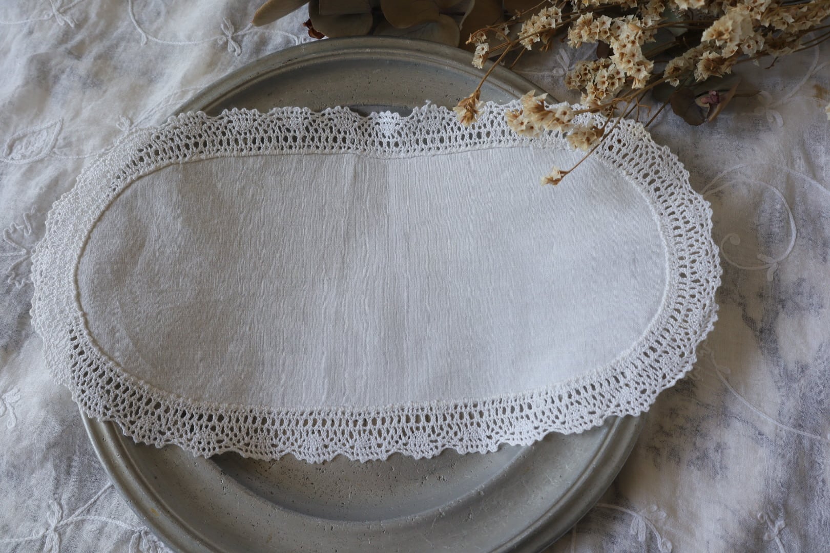 sold ハンドメイド　アンティークレースのドイリー アンティークレース風 ドイリー ル・クワルツ Φ30cm : 雑貨屋